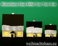 Seiffen Weihnachtshaus - Haus zum Beleuchten 4,5 cm Schnee - Bild 3