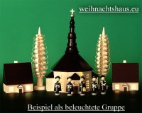 Seiffen Weihnachtshaus - Haus zum Beleuchten 8,5 cm dunkel - Bild 2