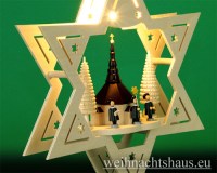 Fensterbild Erzgebirge beleuchtet Fensterbilder Fensterbilddeko beleuchtete erzge Fensterdeko  Stern Seiffener Kirche aus Holz Weihnacht Deko Weihnachtsdeko für Fenster