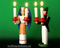 Seiffen Weihnachtshaus - <!--01-->Engel und Bergmann Erzgebirge 14cm farbig für Kerzen - Bild 2