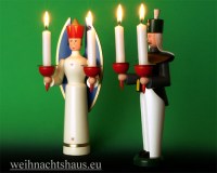 Seiffen Weihnachtshaus - <!--01-->Engel und Bergmann Erzgebirge 25cm für Kerzen - Bild 2
