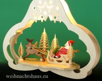 Seiffen Weihnachtshaus - Fensterbild  elektrisch beleuchtet Weihnachtsmann mit Schlitten - Bild 2