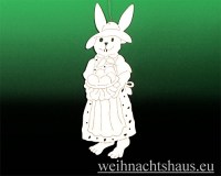 Seiffen Weihnachtshaus - Fensterbild Ostern Hasenfrau mit Eierkorb - Bild 1