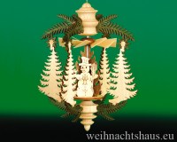Hängepyramide Erzgebirge Minipyramide Miniaturpyramide Tanne mit Schneemann und Kinder 