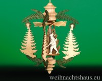 Seiffen Weihnachtshaus - Hängepyramide Tanne mit Waldmotiven - Bild 1