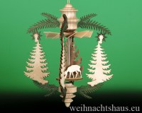Seiffen Weihnachtshaus - Hängepyramide Tanne mit Waldmotiven - Bild 2