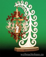 Seiffen Weihnachtshaus - Rollbaum mit Hängepyramide Engel/ Christi Geburt - Bild 1