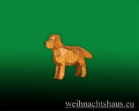 Seiffen Weihnachtshaus - Hund  geschnitzt aus Holz im Erzgebirge braun - Bild 1