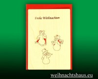 Seiffen Weihnachtshaus - Holzkarte Baumbehang Schneemann - Bild 1