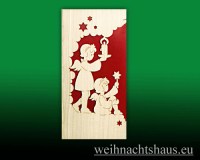 Seiffen Weihnachtshaus - Holzkarte Weihnacht Engel mit Kerze und Stern - Bild 1