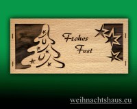 Seiffen Weihnachtshaus - Holzkarte Weihnacht Tannenbaum - Bild 1