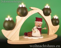 Seiffen Weihnachtshaus - Schwibbogen  ohne Figuren leer Teelichte 45cm grün - Bild 2