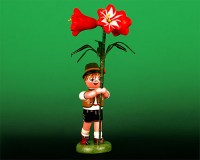 Seiffen Weihnachtshaus - Blumenjunge 11,5cm Amarylis - Bild 1