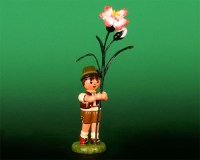 Seiffen Weihnachtshaus - Blumenjunge 11,5cm Nelke - Bild 1