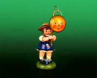 Seiffen Weihnachtshaus - Laternenkind Mädchen 8cm Mondgesicht - Bild 1