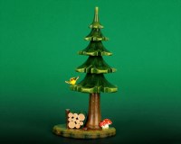 Seiffen Weihnachtshaus - Sommerbaum mit Holzstabel - Bild 1