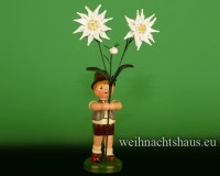 Seiffen Weihnachtshaus - Hubrig Blumenkind Junge 24cm Edelweiss - Bild 1