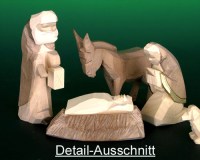 Seiffen Weihnachtshaus - Krippefiguren geschnitzt 13 tlg braun - Bild 2