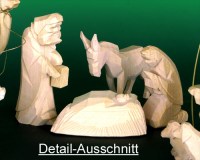 Seiffen Weihnachtshaus - Krippefiguren geschnitzt 13 tlg natur - Bild 2