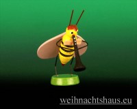 Seiffen Weihnachtshaus - Käfer 7 cm Biene mit Klarinette - Bild 1