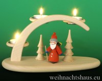 Seiffen Weihnachtshaus - Leuchter 3 flammig ohne Figuren leer Teelichte - Bild 2