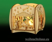 Seiffen Weihnachtshaus - Teelicht Kerzenleuchter Christi Geburt - Bild 2