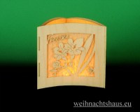 Seiffen Weihnachtshaus -  Teelichtleuchter Motivleuchte 3-seitig Frühlingsblumen - Bild 2