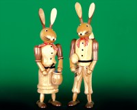 Osterhasen Erzgebirge Osterhasenpaar traditionenell Osterhäschen günstig kaufen Osterhasenpärchen Osterhaserln erzgebirgisch Hasenpaar natur  groß altdeutsche Seiffen
