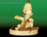 Seiffen Weihnachtshaus - .Kugelschneemann Biathlet Junior sitzend Wagner Neu 2014 - Bild 2