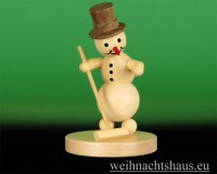 Seiffen Weihnachtshaus - .Kugelschneemann Curling mit Besen Wagner - Bild 1