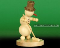 Seiffen Weihnachtshaus - .Kugelschneemann Curling mit Besen Wagner - Bild 2