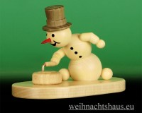 Seiffen Weihnachtshaus - .Kugelschneemann Curling mit Stein Wagner - Bild 1