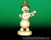 Seiffen Weihnachtshaus - Kugelschneemannmusikant natur Gitarre - Bild 1
