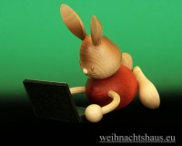 Osterhase am Computer Stupsi mit Laptop Büro  Osterdeko Ostern Erzgebirge Dekoation Ostergeschenk kaufen 
