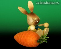 Seiffen Weihnachtshaus - Stupsi der Hase mit Möhre - Bild 2