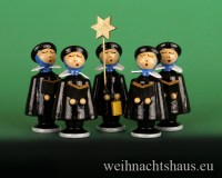 Seiffen Weihnachtshaus - Kurrendesänger schwarz 5 tlg - Bild 1