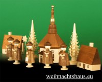 Seiffener Kirche mit Kurrende Holz Holzfiguren Seiffen im Erzgebirge Holzkirche  Erzgebirgsfikuren
