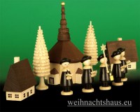 Seiffen Weihnachtshaus - Seiffener-Kirche mit Kurrende Erzgebirge dunkel 10tlg - Bild 2
