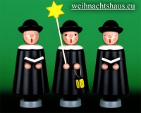 Seiffen Weihnachtshaus - Kurrendesänger 20cm schwarz mit Stern - Bild 2