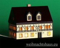 Seiffen Weihnachtshaus - Fachwerkhaus zum Beleuchten 7,5 cm dunkel - Bild 1
