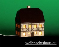 Seiffen Weihnachtshaus - Fachwerkhaus zum Beleuchten 7 cm dunkel - Bild 1