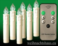 Seiffen Weihnachtshaus - .LED Batteriekerzen 6 Kerzen-Set mit Fernbedienung - Bild 1