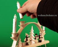 Seiffen Weihnachtshaus - .LED Batteriekerzen 4 Kerzen-Set mit Fernbedienung - Bild 3