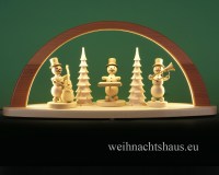 Seiffen Weihnachtshaus - Schwibbogen modern mit Schneemänner 51cm (LED Schwibbogen) - Bild 3