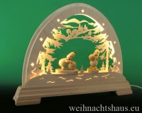 Schwibbögen modern Weihnacht Seiffen Erzgebirge Schwibbogen  ohne Figuren leer Wald Led