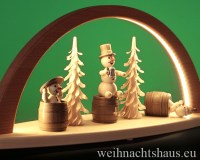Seiffen Schwibbogen LED modern Schneemänner Wagner aus Holz moderne Lichterbögen Erzgebirge Wagner