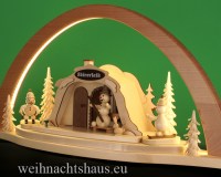 Schwibbogen modern groß Schneemann Wagner LED mit Skihütte Lichterbogen moderne Schwibbögen Seiffen