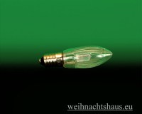 Seiffen Weihnachtshaus - Spitzkerze  LED Filament Lampe E10 für Schwibbögen und Lichterketten - Bild 1