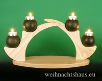 Seiffen Weihnachtshaus - Schwibbogen  ohne Figuren leer Teelichte 45cm grün - Bild 1