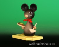 Maus mit Pizza Erzgebirge Pizzamaus Geschenk für Pizzafreunde Pizzabäcker